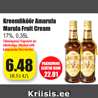 Allahindlus - Kreemliköör Amarula Marula Fruit Cream