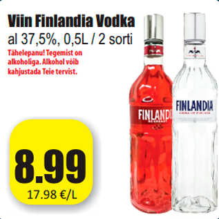 Allahindlus - Viin Finlandia Vodka