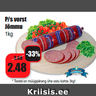 Allahindlus - P/s vorst Jõmmu 1kg