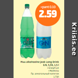 Allahindlus - Muu alkohoolne jook Long Drink G:N 5,5%, 1,5 l