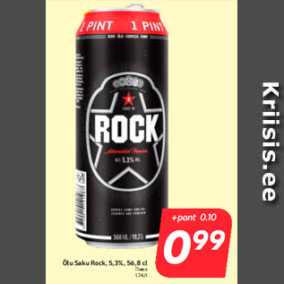 Allahindlus - Õlu Saku Rock, 5,3%, 56,8 cl