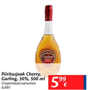 Allahindlus - Piiritusjook Cherry, Garling