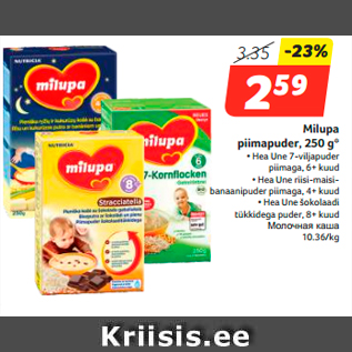 Allahindlus - Milupa piimapuder, 250 g*