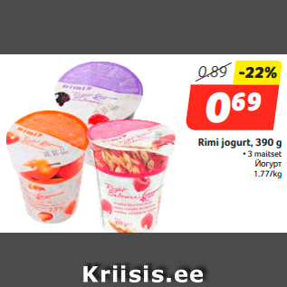 Allahindlus - Rimi jogurt, 390 g