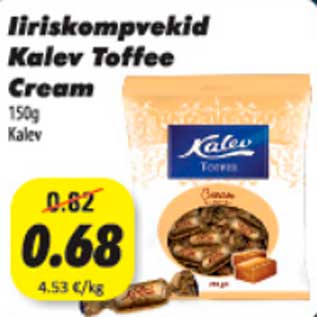 Allahindlus - Iiriskompvekid Kalev Toffee Cream 150g