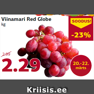 Allahindlus - Viinamari Red Globe kg