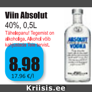 Allahindlus - Viin Absolut