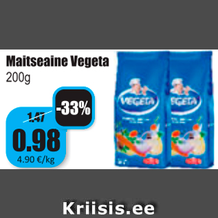 Allahindlus - Maitseaine Vegeta 200 g