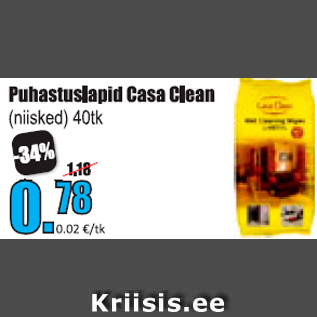 Allahindlus - Puhastuslapid Casa Clean