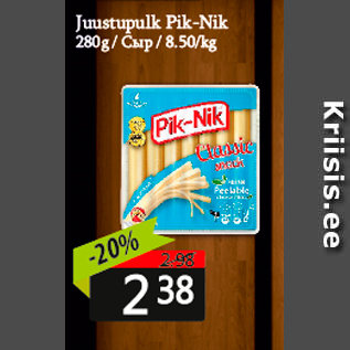 Allahindlus - Juustupulk Pik-Nik 280g