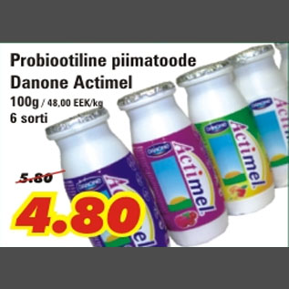 Allahindlus - Probiootiline piimatoode Danone Actimel