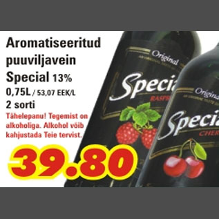 Allahindlus - Aromatiseeritud puuviljavein Special