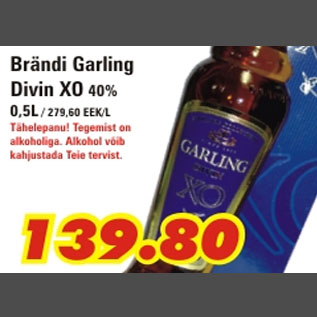 Allahindlus - Brändi Garling Divin XO