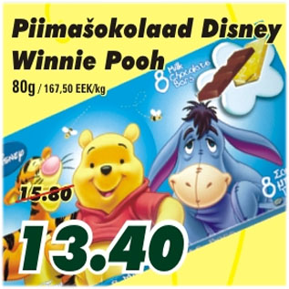 Allahindlus - Piimašokolaad Disney Winnie Pooh