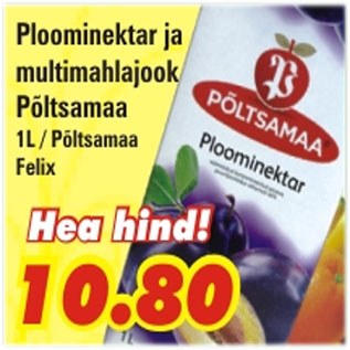 Allahindlus - Ploominektar ja multimahlajook Põltsamaa