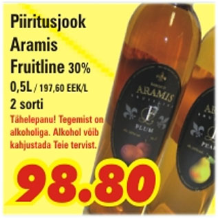 Allahindlus - Piiritusjook Aramis Fruitline