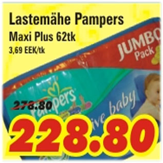 Allahindlus - Lastemähe Pampers Maxi Plus