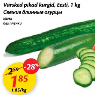 Allahindlus - Värsked pikad kurgid, Eesti, 1 kg