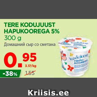 Allahindlus - TERE KODUJUUST HAPUKOOREGA 5% 300 g