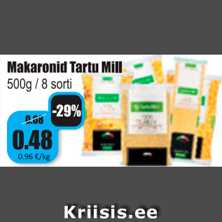 Allahindlus - Makaronid Tartu Mill