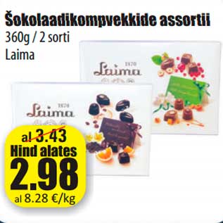 Allahindlus - Šokolaadikompvekkide assortii