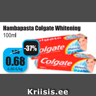 Allahindlus - Hambapasta Colgate Whitening 100 ml