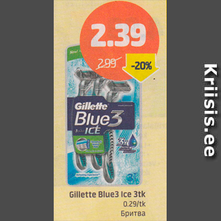 Allahindlus - Gillette Blue 3 Ice 3 tk