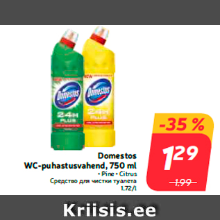 Allahindlus - Domestos WC-puhastusvahend, 750 ml