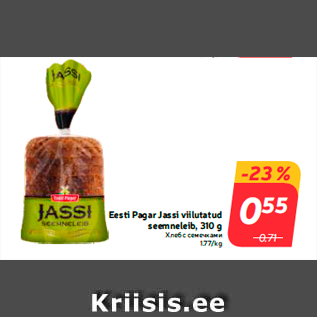 Allahindlus - Eesti Pagar Jassi viilutatud seemneleib, 310 g