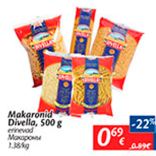 Allahindlus - Makaronid Divella, 500 g