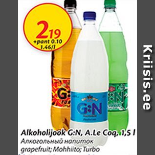 Allahindlus - Alkoyjjlijook G:N, A.Le Cog, 1,5 l