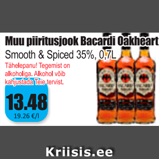 Allahindlus - Muu piiritusjook Bacardi Oakheart