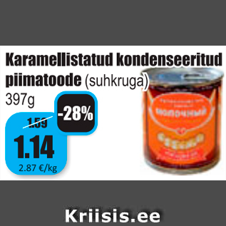 Allahindlus - Karamellistatud kondenseeritud piimatoode