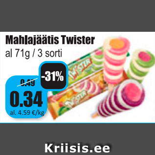 Allahindlus - Mahlajäätis Twister