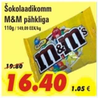 Allahindlus - Šokolaadikomm M&M pähkliga