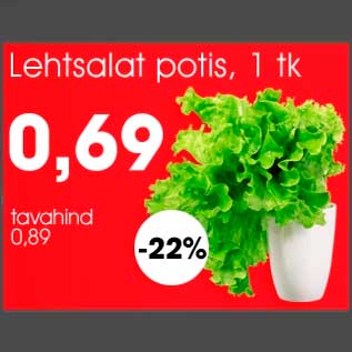 Allahindlus - Lehtsalat potis, 1tk