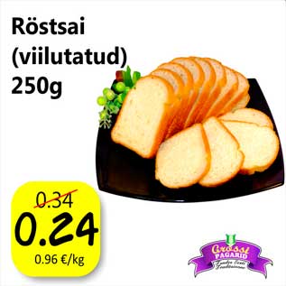 Allahindlus - Röstsai (viilutatud) 250 g