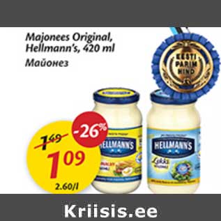 Allahindlus - Majonees Original, Helmann´s,