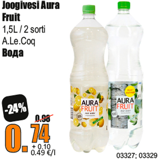 Allahindlus - Joogivesi Aura Fruit