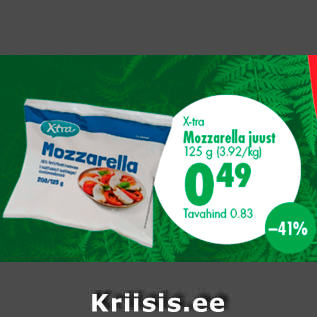 Allahindlus - X-tra Mozzarella juust 125 g