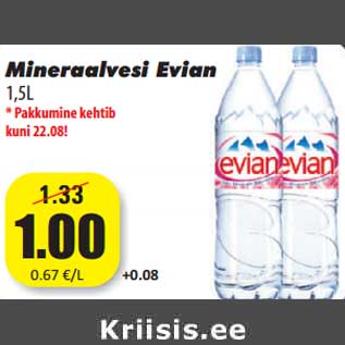 Allahindlus - Mineraalvesi Evian