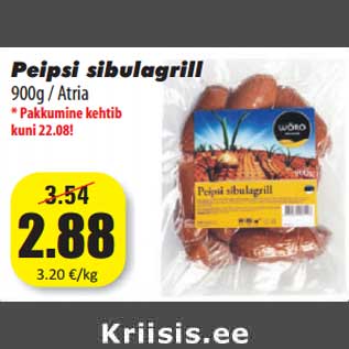 Allahindlus - Peipsi sibulagrill 900g / Atria