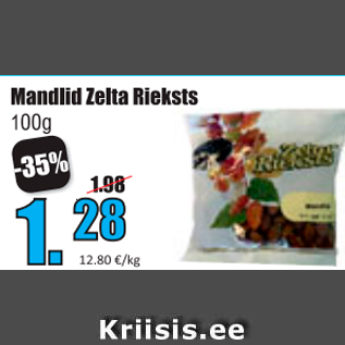 Allahindlus - Mandlid Zelta Rieksts 100 g