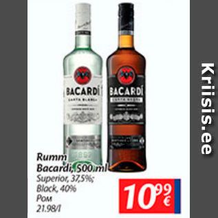 Allahindlus - Rumm Bacardi, 500 ml