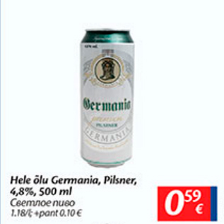 Allahindlus - Hele õlu Germania, Pilsner