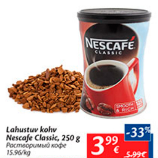 Allahindlus - Lahustuv kohv Nescafe Classic, 250 g