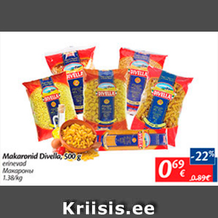 Allahindlus - Makaronid Divella, 500 g