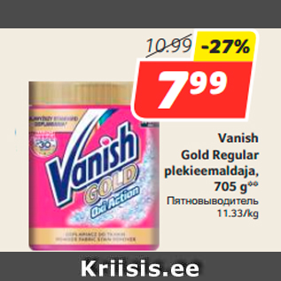 Allahindlus - Vanish Gold Regular plekieemaldaja, 705 g**