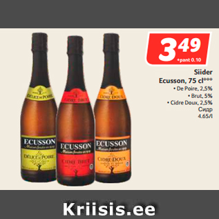 Allahindlus - Siider Ecusson, 75 cl***