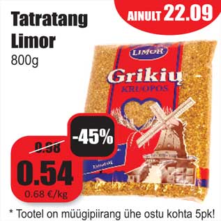 Allahindlus - Tatratang Limor 800g